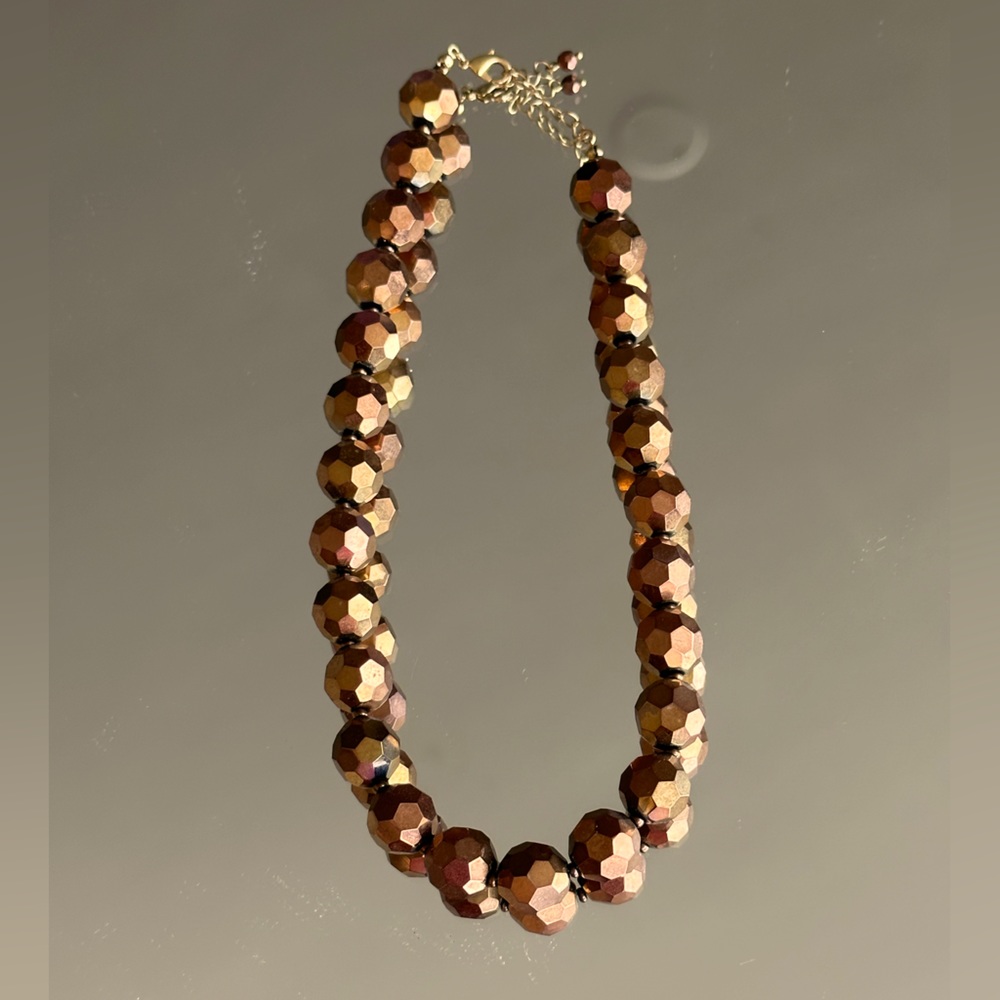 Copper metallic beaded necklace